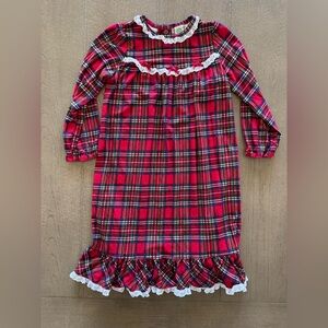 Little Me Red Plaid Nightgown with Lace